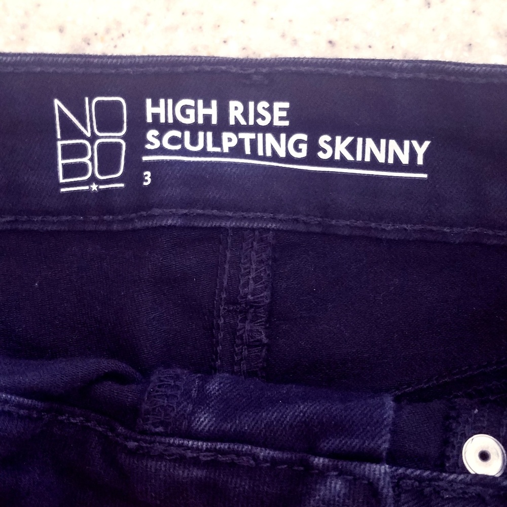 Black NOBO High Rise Sculpting Skinny Jeans Size 3